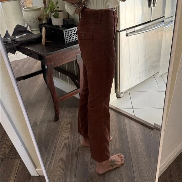 RARE Vintage Levi Brown Corduroy Pants kickflare Big E white tab - Picture 7 of 16